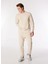 Bej Erkek Bisiklet Yaka Relaxed Sweatshirt J4WM-SWT7355 2