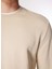 Bej Erkek Bisiklet Yaka Relaxed Sweatshirt J4WM-SWT7355 4