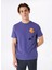 D5SM-TST3773 Mor Bisiklet Yaka Relaxed Fit Baskılı Erkek T-Shirt 1