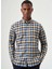 Regular Fit Paşa Yaka Lacivert Prestogal Ekoseli Spor Erkek Gömlek GM23Y231027_D39 1