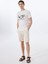 Kırık Beyaz Erkek Bisiklet Yaka Relaxed Baskılı T-Shirt J4SM-TST7237 3