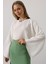 Yarasa Kollu Crop Bluz - Beyaz 3