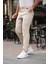 Erkek Krem Italyan Kesim Slim Fit Kaliteli Esnek Likralı Bilek Boy Kumaş Pantolon 4
