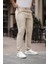 Erkek Krem Italyan Kesim Slim Fit Kaliteli Esnek Likralı Bilek Boy Kumaş Pantolon 3