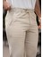 Erkek Krem Italyan Kesim Slim Fit Kaliteli Esnek Likralı Bilek Boy Kumaş Pantolon 4