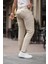 Erkek Krem Italyan Kesim Slim Fit Kaliteli Esnek Likralı Bilek Boy Kumaş Pantolon 6