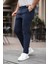 Erkek Lacivert Italyan Kesim Slim Fit Kaliteli Esnek Likralı Bilek Boy Kumaş Pantolon 3