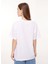 Bisiklet Yaka Baskılı Beyaz Kadın T-Shirt J0708 5