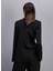 Siyah Kadın Kruvaze Yaka Standart Blazer 8S0483 4