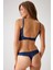 4842 Ince Askılı Dantelli Bralet Sütyen Külot Takım-Lacivert 3