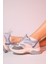 Crown Buz Pudra Multi Bağcıklı Kadın Kalın Taban Spor Sneakers 3