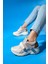 Berge Bej Rose Kadın Cırtlı Dolgu Taban Spor Sneakers 1