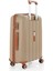 V305 Ultra Hafif Plastik Materyal Polipropilen Kabin Boy Valiz - Şampanya Kahve 4