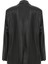 Boxy Deri Blazer Siyah 3