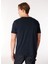 Lacivert Erkek Bisiklet Yaka Relaxed Fit Baskılı Pamuk T-Shirt J4WM-TST7217 5