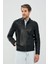 Neymar Erkek Siyah Slim-Fit Kısa Deri Ceket 21SGD6402U4 2