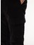 Siyah Erkek Jogger Nakışlı Kargo Pantolon D4WM-PNT3344 3