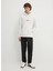 Beyaz Erkek Kapüşon Relaxed Düz Sweatshirt 50521070_DLOGOLONG 1