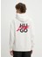 Beyaz Erkek Kapüşon Relaxed Düz Sweatshirt 50521070_DLOGOLONG 4