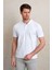 Beyaz Regular Fit Polo Yaka %100 Pamuk T-Shirt 3
