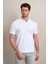 Beyaz Regular Fit Polo Yaka %100 Pamuk T-Shirt 4