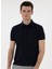 Lacivert Erkek Slim Fit Jakarlı Polo T-Shirt Asır 3