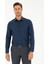 Lacivert Slim Fit Armürlü Uzun Kollu Gömlek 1