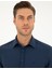 Lacivert Slim Fit Armürlü Uzun Kollu Gömlek 2