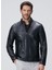 Lacivert Erkek Slim Fit Deri Mont 1094014 3