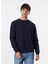 Lacivert Erkek Bisiklet Basic Düz Sweatshirt MML4WM-SWT9518 1