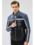 Takeoff Erkek Mavi Siyah Slim-Fit Deri Ceket 23WGM6511WF 3
