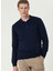 Lacivert Erkek Polo Slim Fit Düz Kazak 1091789 2