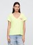 Kadın Sarı V Yaka T-Shirt 1