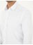 Beyaz Slim Fit Armürlü Uzun Kollu Gömlek 6