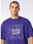 Mor Bisiklet Yaka Loose Fit Baskılı T-Shirt D4SM-TST3256 2
