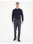 Lacivert Slim Fit Armürlü Uzun Kollu Gömlek 4