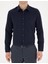 Lacivert Slim Fit Armürlü Uzun Kollu Gömlek 6