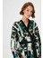 Yaprak Desenli Yeşil Triko Kimono Hırka 3