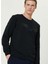 Lacivert Erkek Bisiklet Slim Fit Düz Sweatshirt 1092998 2