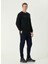Lacivert Erkek Bisiklet Slim Fit Düz Sweatshirt 1092998 3