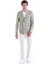 Yeşil Slim Fit Düz Sivri Yaka Kruvaze Klasik Ceket 4