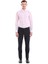 Pembe Comfort Fit Çizgili %100 Pamuklu Slim Yaka Uzun Kollu Casual Gömlek 2