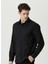Slim Fit Klasik Yaka Siyah Erkek Gömlek 1087379 3
