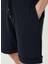 Lacivert Erkek Duble Paça Slim Fit Şort 1086386 4