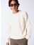 Ekru Erkek Bisiklet Basic Düz Sweatshirt MML4WM-SWT9518 1