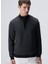 Siyah Erkek Fermuarlı Slim Fit Düz Sweatshirt 1091891 2