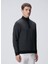 Siyah Erkek Fermuarlı Slim Fit Düz Sweatshirt 1091891 4