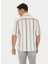 Slim Fit Düğmeli Yaka Çizgili Haki Erkek Gömlek Nova 5
