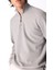 Gri Erkek Fermuarlı Basic Düz Sweatshirt MML4WM-SWT9517 5