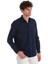 Lacivert Comfort Fit Düz 100% Pamuk Slim Yaka Uzun Kollu Spor Gömlek 3